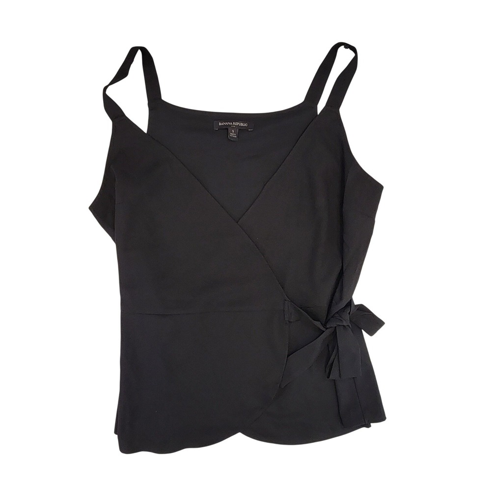 Banana Republic Black Wrap Tie Side Tank Top Women's Size Small‎